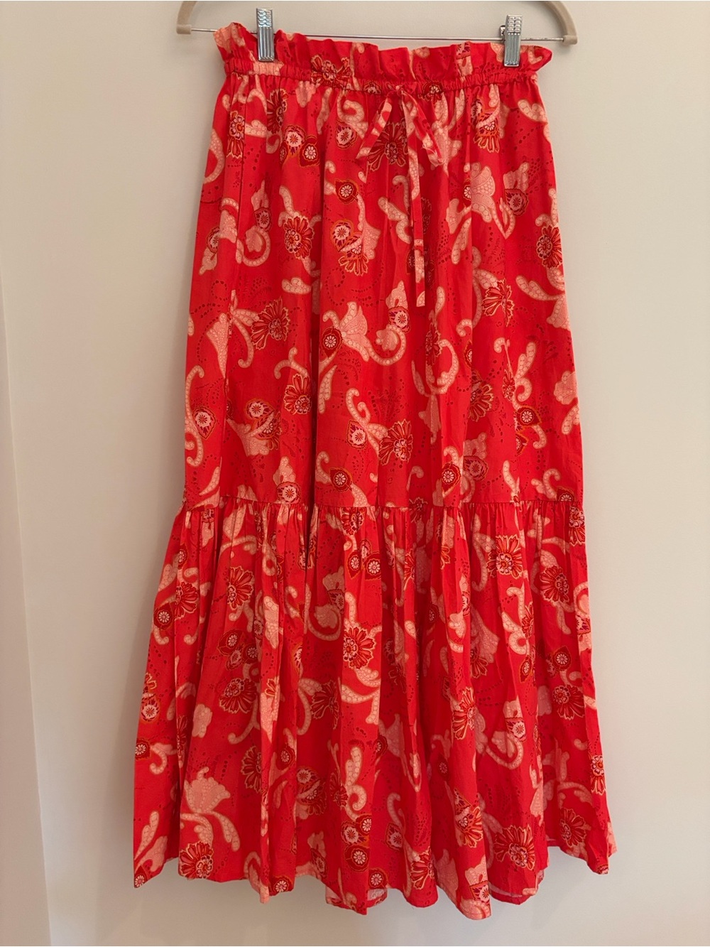 ALC Tiered Red Bandana Inspired Cotton Skirt. Size 6.